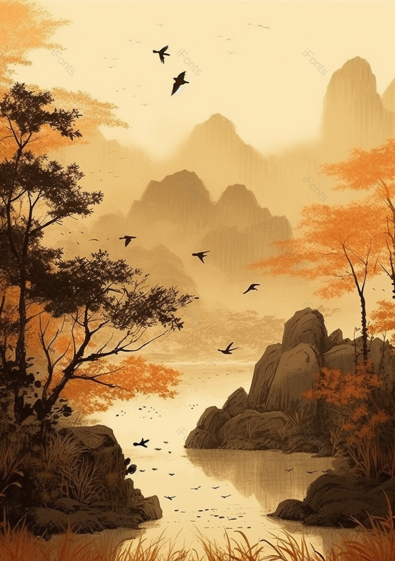 中国风气象插图背景,插画/手绘图,插画/手绘图库,插画/手绘图下载,插画/手绘